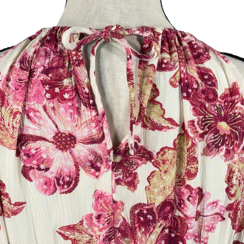 Old Navy Small Top Floral Adjustable Halter Neck Keyhole V-Neck Sleeveless Multi - Picture 5 of 9